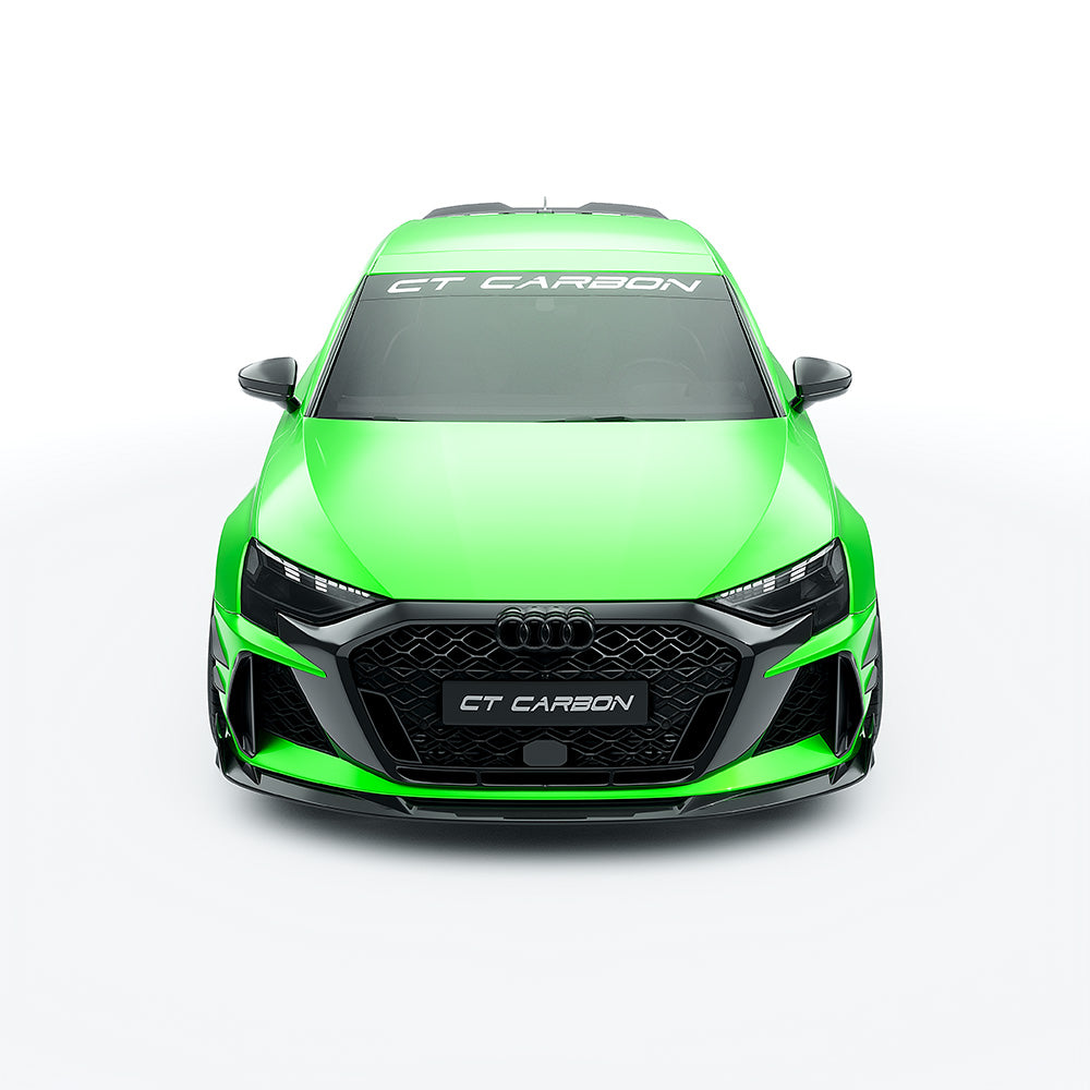Audi RS3/RS 3 8Y FL Sportback (2025+) Full Carbon Fibre/Carbon Fiber Body & Aero Kit – Front Splitter, Side Skirts, Roof Wing Spoiler, Rear Diffuser – CT Design OEM+ Hatchback Styling Pack