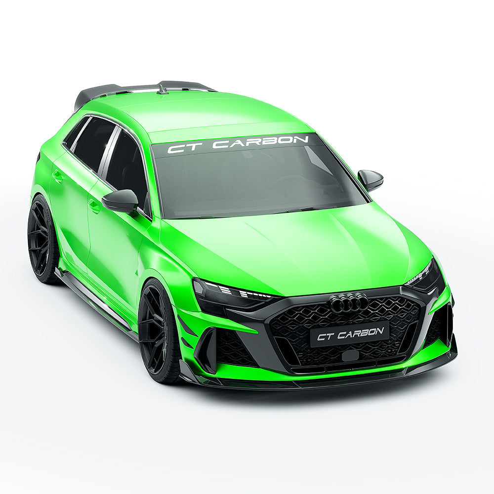 Audi RS3/RS 3 8Y FL Sportback (2025+) Full Carbon Fibre/Carbon Fiber Body & Aero Kit – Front Splitter, Side Skirts, Roof Wing Spoiler, Rear Diffuser – CT Design OEM+ Hatchback Styling Pack
