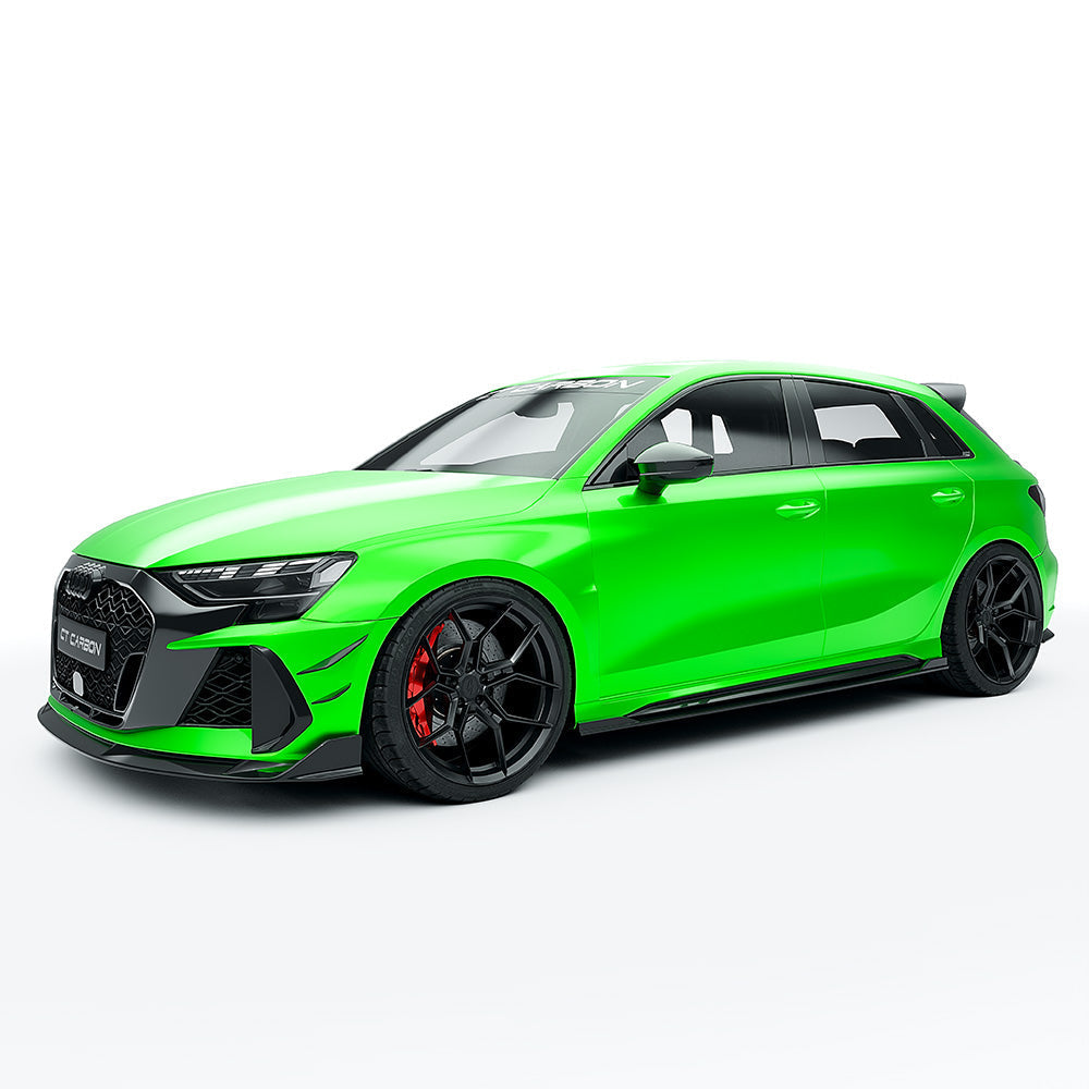 Audi RS3/RS 3 8Y FL Sportback (2025+) Full Carbon Fibre/Carbon Fiber Body & Aero Kit – Front Splitter, Side Skirts, Roof Wing Spoiler, Rear Diffuser – CT Design OEM+ Hatchback Styling Pack