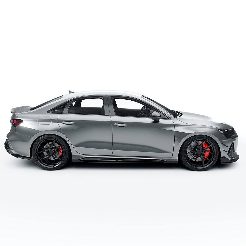 Audi RS3 8Y Facelift Saloon/Sedan Full Carbon Fibre Body Kit – Front Lip Splitter, Side Skirts, Rear Diffuser/Valance, Roof Spoiler, Boot/Trunk Lip – Pre-Preg Dry Carbon Aero Styling Pack 2024+ | CT Design