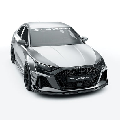 Audi RS3 8Y Facelift Saloon/Sedan Full Carbon Fibre Body Kit – Front Lip Splitter, Side Skirts, Rear Diffuser/Valance, Roof Spoiler, Boot/Trunk Lip – Pre-Preg Dry Carbon Aero Styling Pack 2024+ | CT Design