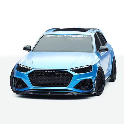 Audi RS4 Avant Estate B9.5 Facelift Carbon Fibre Body Kit by CT Design – 6pc Aero Styling Pack (Front Splitter, Side Skirts, Diffuser, Roof & Tailgate Spoilers, Canards) – Dry Pre
