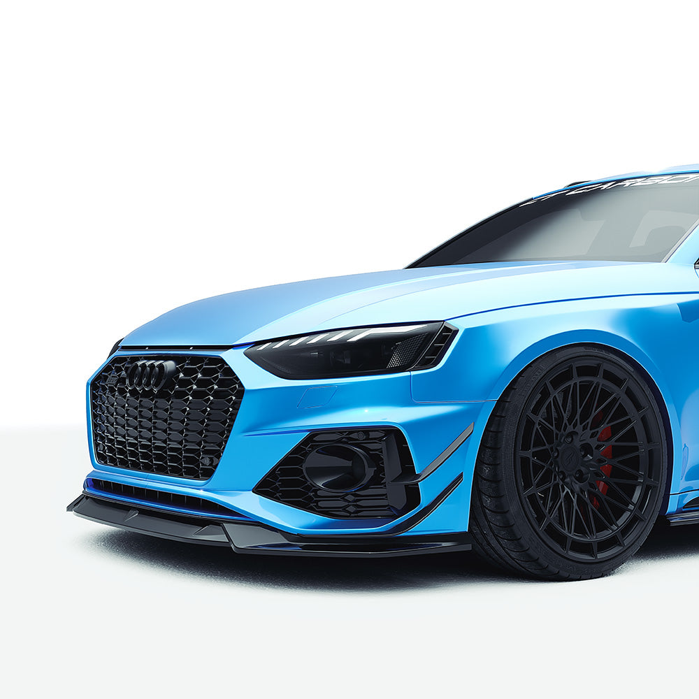 Audi RS4 Avant Estate B9.5 Facelift Carbon Fibre Body Kit by CT Design – 6pc Aero Styling Pack (Front Splitter, Side Skirts, Diffuser, Roof & Tailgate Spoilers, Canards) – Dry Pre