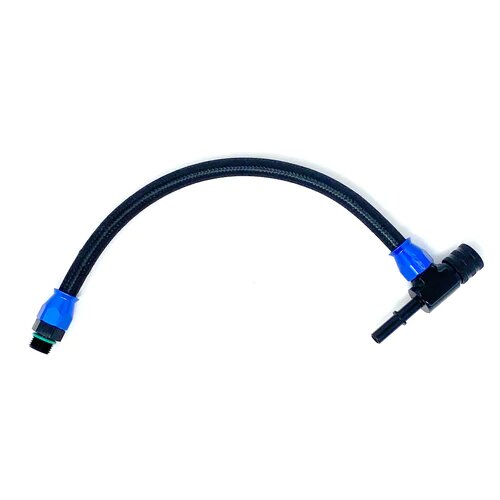 Precision Raceworks BMW N54 N55 Port Injection Fuel Line Hose - Plate-Style PI Rail HPFP Feed, PTFE Teflon -6AN ORB, E85 Ethanol Safe, Quick Disconnect Plug & Play; Fits 135i 335i 435i 535i M135i M2 Z4; S55 Plate PI Compatible