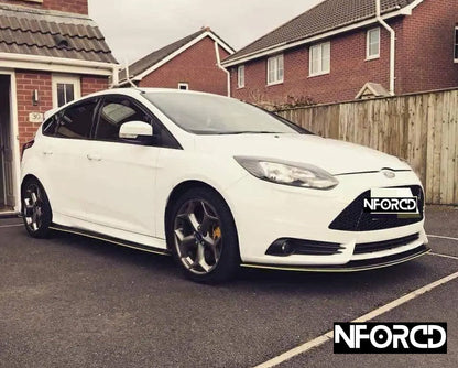 Ford Focus ST MK3 Pre-Facelift Front Splitter / Front Lip Spoiler / Chin Spoiler – Gloss Black ABS Bumper Lip by KSB (2012-2014)