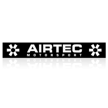 Official AIRTEC Motorsport Sunstrip Windscreen/Windshield Banner - Black Vinyl Window Visor Sticker 130cm x 22cm, Universal Car & Van Header Decal, Top Sun Shade Strip, Printed White Logo