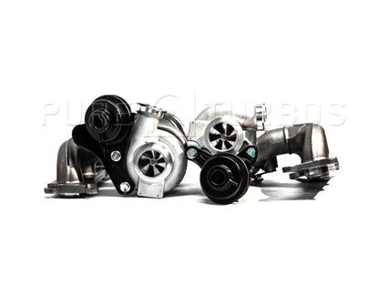Pure Turbos PURE600 Hybrid Twin Turbos for BMW 3 Series 335i N54 E90 E91 E92 E93 (LHD) - 450-600 HP Stage 3 Bolt-On Twin Turbo Upgrade/Replacement Set | Fits 135i/535i/Z4 35i with 335i LHD conversion | Send-In Core Service PT011