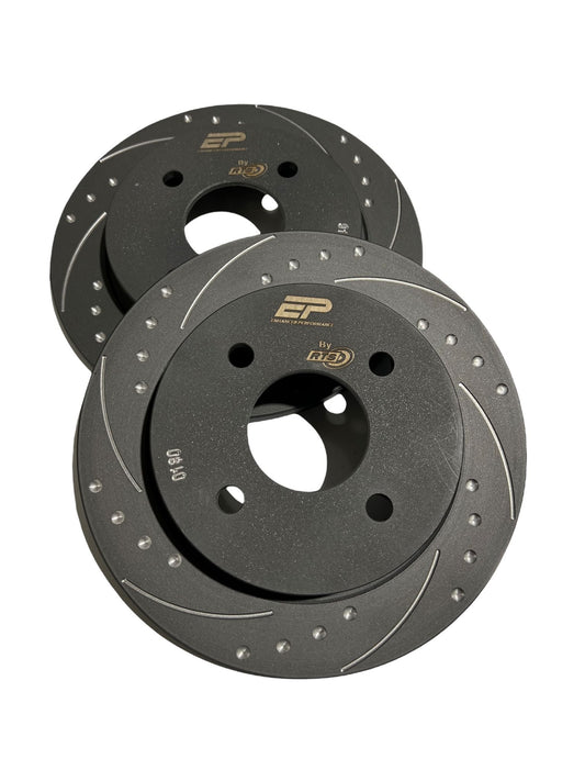 ** CLEARANCE ** Enhanced Performance (By RTS) Rear Brake Disc Upgrade - MK8 Fiesta 1.0 - Dimpled & Grooved ** NO RETURN **