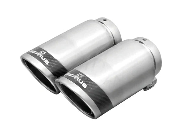 Remus Quad Exhaust Tips Tailpipe Set for Audi A3 8V, S3, RS3 & BMW 3 Series E90/E92/E93 335i, M3  84mm/90mm  Stainless/Carbon/Black Chrome  Direct-Fit, EC Approved