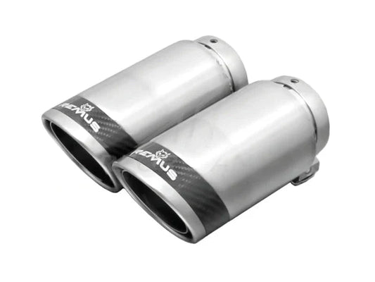 Remus Quad Exhaust Tips Tailpipe Set for Audi A3 8V, S3, RS3 & BMW 3 Series E90/E92/E93 335i, M3  84mm/90mm  Stainless/Carbon/Black Chrome  Direct-Fit, EC Approved