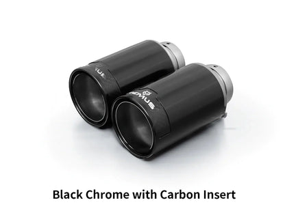 Remus Tailpipes Exhaust Tips 98mm/102mm - Stainless, Carbon, Black Chrome - Audi S1/A1; BMW F87 M2/M2 Competition, F80 M3, F82/F83 M4, F97 X3 M; VW Golf R MK7/MK7.5; Ford Mustang 5.0 V8