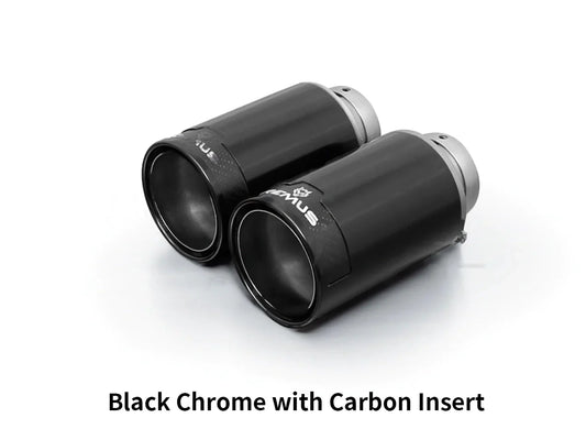 Remus Tailpipes Exhaust Tips 98mm/102mm - Stainless, Carbon, Black Chrome - Audi S1/A1; BMW F87 M2/M2 Competition, F80 M3, F82/F83 M4, F97 X3 M; VW Golf R MK7/MK7.5; Ford Mustang 5.0 V8