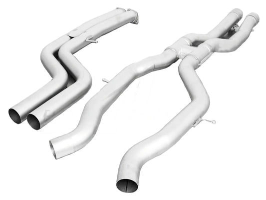 Remus Exhaust X-Pipe X Crossover & Link Pipes for BMW M3 F80 + M4 F82 (S55) – 70mm Stainless Midpipe/Mid-Pipe, Resonated or Non-Resonated, Centre/Center Cat-Back Middle Section – M3/M4 Competition Fitment | Resonator Delete Option