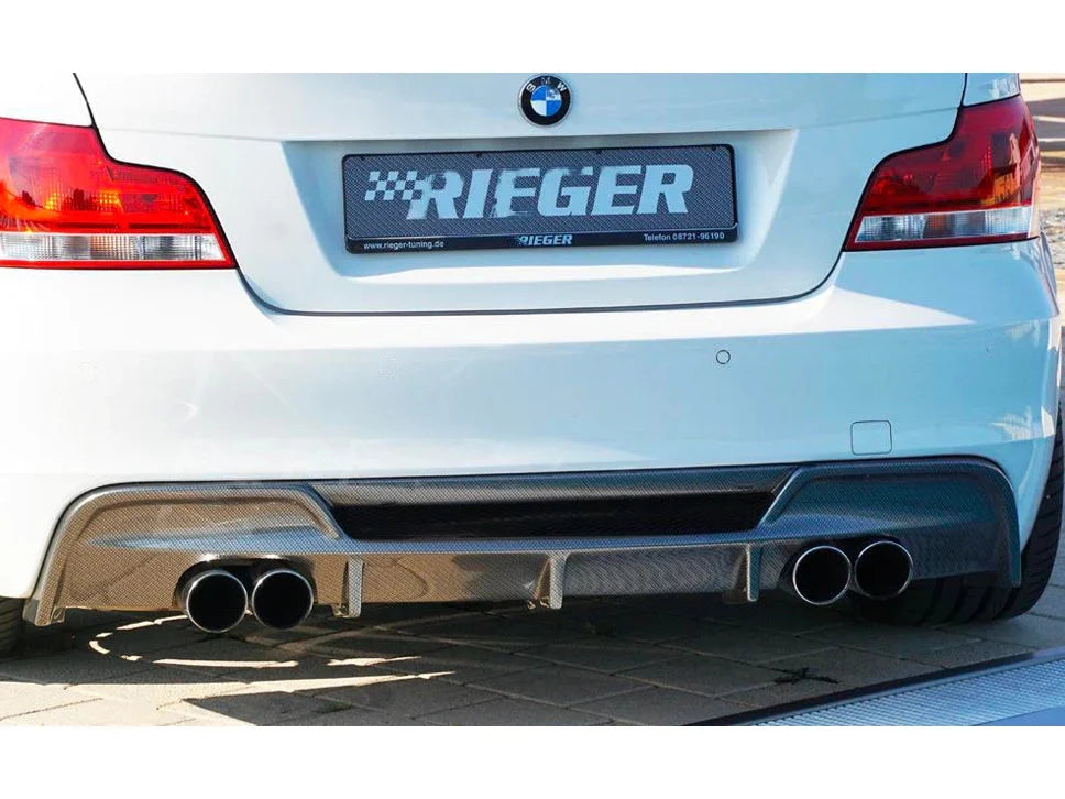 Rieger Rear Quad Diffuser for BMW 1 Series E82/E88 (Coupe & Convertible) - M-Technic/M Sport Rear Bumper - Fits 118i 120i 128i 135i - 4x80mm Quad Exhaust