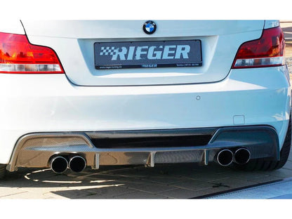 Rieger Rear Quad Diffuser for BMW 1 Series E82/E88 (Coupe & Convertible) - M-Technic/M Sport Rear Bumper - Fits 118i 120i 128i 135i - 4x80mm Quad Exhaust