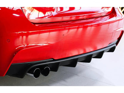 Rieger BMW 3 Series F30 Saloon & F31 Touring Rear Diffuser (20112019) for M Sport Bumper  M-Series Style, Left Twin Tailpipe  Fits 320i 335i 340i  Matt/Gloss Black, Carbon Look, Carbon Fibre