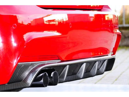 Rieger BMW 3 Series F30 Saloon & F31 Touring Rear Diffuser (20112019) for M Sport Bumper  M-Series Style, Left Twin Tailpipe  Fits 320i 335i 340i  Matt/Gloss Black, Carbon Look, Carbon Fibre