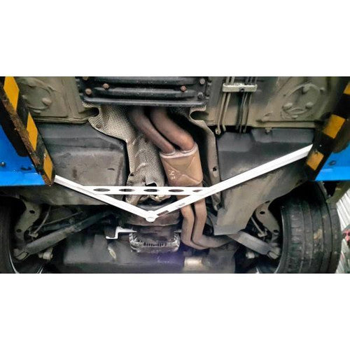 Ultra Racing Rear Lower Brace for BMW 3 Series E46 (1998-2006) - Rear Lower Tie Bar / Underbody Chassis Brace / Rear Subframe Reinforcement / Rear Lower Member Bar - Handling & Stability Upgrade