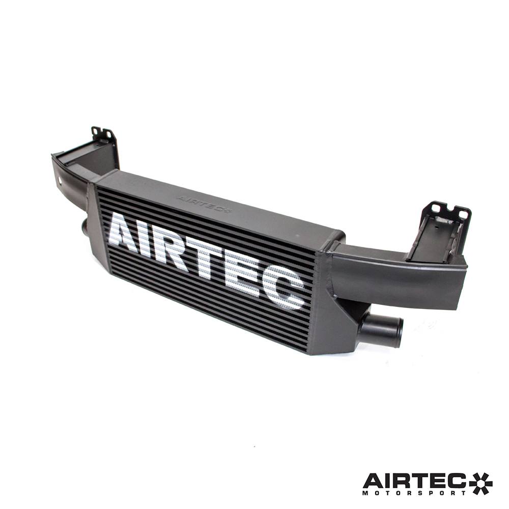 AIRTEC Motorsport Front Mount Intercooler / Charge Cooler Kit for Audi RSQ3 8U (RS Q3 2.5 TFSI, 2013-2018) - Pro-Series 90mm Single Pass Bar & Plate Core, Black - Direct Fit FMIC Upgrade with Integrated Crash Bar - Uprated Stage 1/2 Cooling
