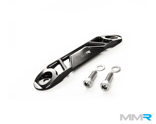 MMR Rear Underbody Chassis Brace (Tunnel Brace) for MINI F56/F55/F54 (2013+)  Billet T-6061 Aluminium, Gloss Black Anodised  Bolt-On Handling Upgrade, Improves Exhaust Clearance  Cooper, Cooper S, Cooper SD, JCW