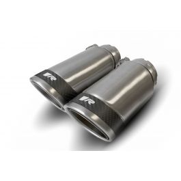 Remus 84mm Exhaust Tailpipe Tip Set (4pc) for BMW 2/3/4 Series  F44 M235i xDrive, G20/G21 M340i, G22 M440i xDrive  Adjustable Clamp-On  Stainless, Carbon, Black Chrome