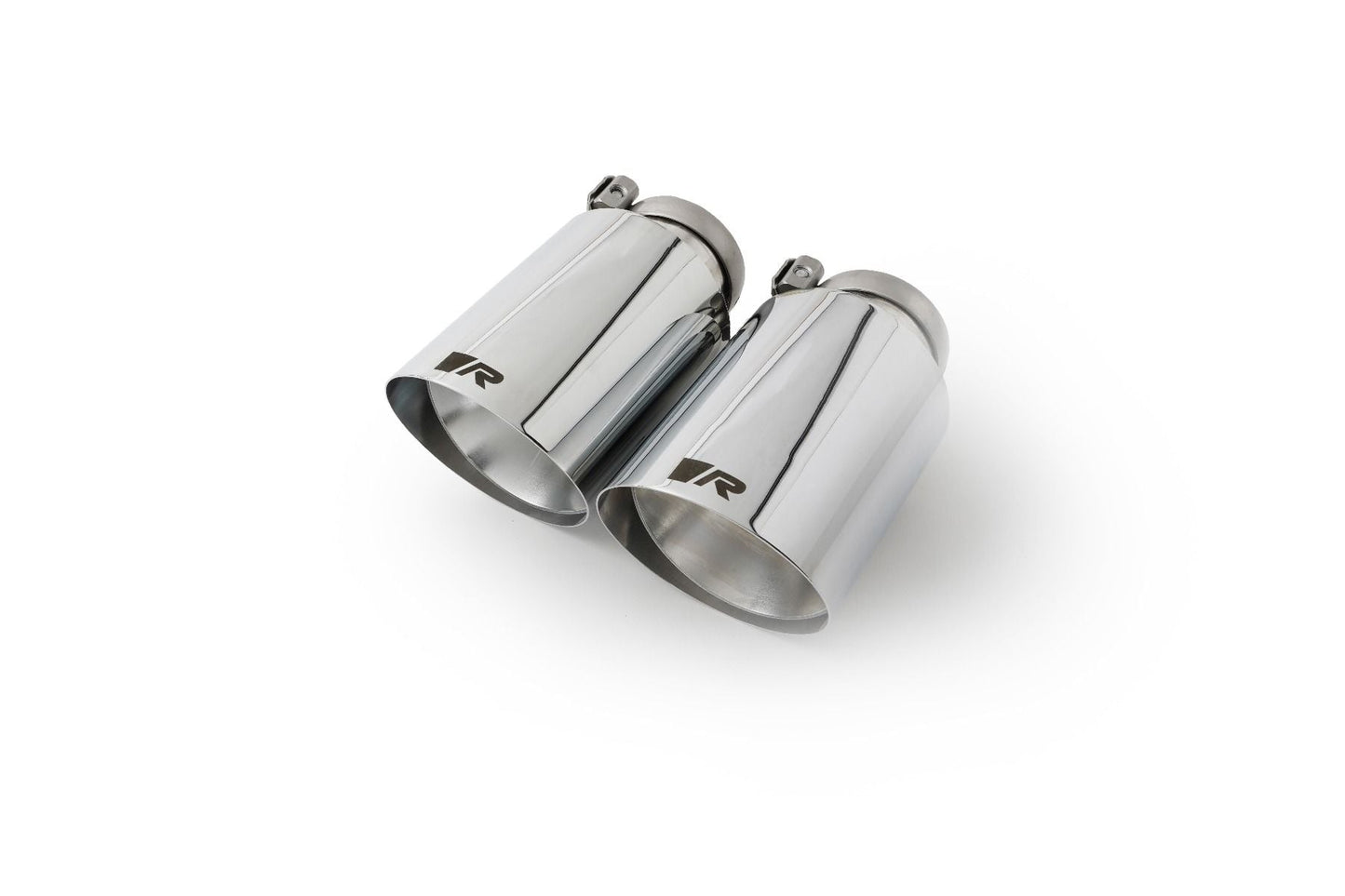 Remus 102mm Exhaust Tips Tailpipe Trims/Finishers/End Pipes (Pair) with R Logo for BMW 1 Series F40 M135i xDrive & MINI F54 JCW Clubman ALL4, F56 Cooper S (GPF/OPF) | Clamp-On | Chrome Stainless or Carbon/Titanium | Fits Remus Back Box/Rear Silencer