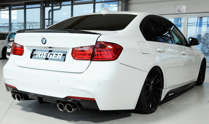 Genuine Rieger BMW 3 Series F30 F31 (2012-2019) Quad Exit Rear Diffuser/Valance (M Sport/M-Technic, incl. LCI) – Lower Bumper Insert/Rear Apron for Saloon/Sedan & Touring/Estate – Fits 320i 335i 340i – Up to 90mm Quad Tips