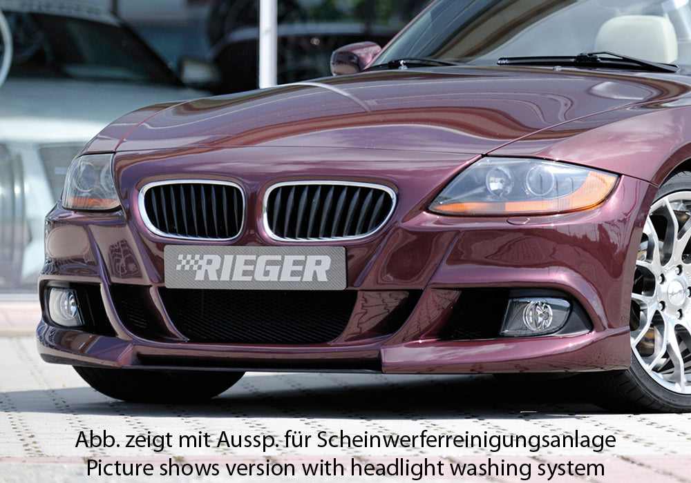 Genuine Rieger BMW Z4 E85 Roadster Front Bumper (2003-2005 Pre-Facelift)  German-Made ABS, Fog Light Recess  Part 00050500