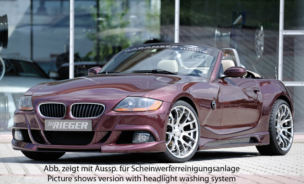 Genuine Rieger BMW Z4 E85 Roadster Front Bumper (2003-2005 Pre-Facelift)  German-Made ABS, Fog Light Recess  Part 00050500