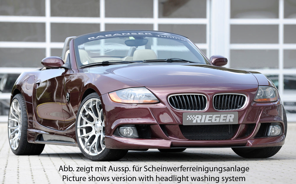 Genuine Rieger BMW Z4 E85 Roadster Front Bumper (2003-2005 Pre-Facelift)  German-Made ABS, Fog Light Recess  Part 00050500