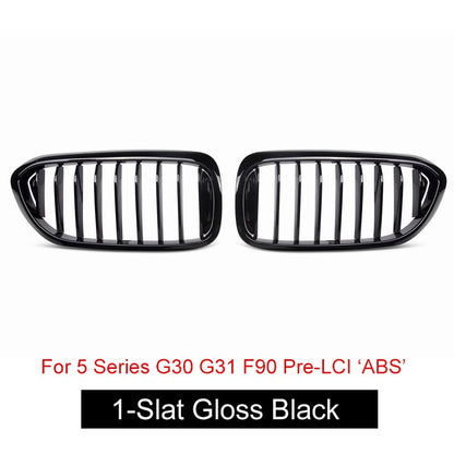 Front Kidney Grille/Grill Replacement for BMW 5 Series G30 G31 & F90 M5 Pre-Facelift 2017-2019 | OEM Style Radiator/Nose Grills | Single/Double Slat | Gloss Black, Matte Black or Carbon Look | Saloon & Touring Shadowline Upgrade