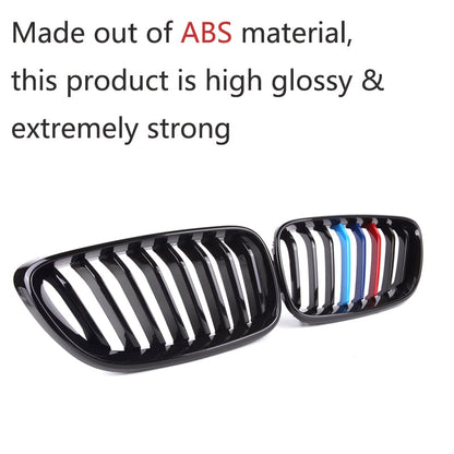 BMW 2 Series F22 Coupe F23 Convertible & M2 F87 Front Kidney Grilles, Gloss Black or Carbon Fibre Look ABS Replacement Pair, 20142020