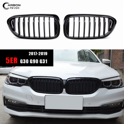 Front Kidney Grille/Grill Replacement for BMW 5 Series G30 G31 & F90 M5 Pre-Facelift 2017-2019 | OEM Style Radiator/Nose Grills | Single/Double Slat | Gloss Black, Matte Black or Carbon Look | Saloon & Touring Shadowline Upgrade