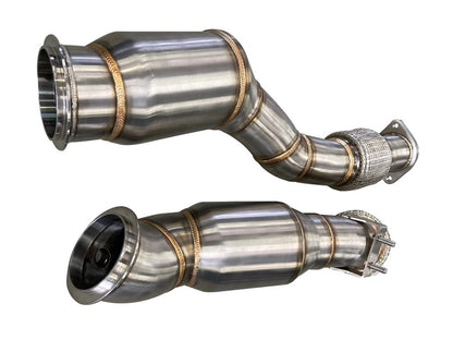 Active Autowerke S58 High-Flow Sport Cats / Catted Downpipes for BMW X3 M & X4 M F97/F98 2019+ (Competition) | GESI G-Sport UHO Catalytic Converters | 49-State EPA OBD2 Compliant | 3" 304SS Front Pipes | Part 11-070