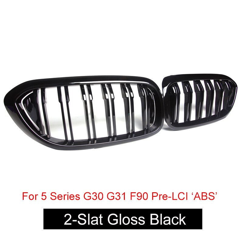 Front Kidney Grille/Grill Replacement for BMW 5 Series G30 G31 & F90 M5 Pre-Facelift 2017-2019 | OEM Style Radiator/Nose Grills | Single/Double Slat | Gloss Black, Matte Black or Carbon Look | Saloon & Touring Shadowline Upgrade