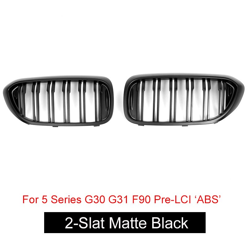 Front Kidney Grille/Grill Replacement for BMW 5 Series G30 G31 & F90 M5 Pre-Facelift 2017-2019 | OEM Style Radiator/Nose Grills | Single/Double Slat | Gloss Black, Matte Black or Carbon Look | Saloon & Touring Shadowline Upgrade