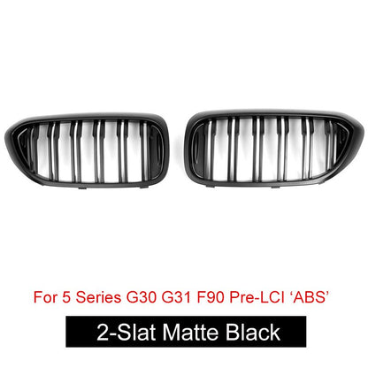 Front Kidney Grille/Grill Replacement for BMW 5 Series G30 G31 & F90 M5 Pre-Facelift 2017-2019 | OEM Style Radiator/Nose Grills | Single/Double Slat | Gloss Black, Matte Black or Carbon Look | Saloon & Touring Shadowline Upgrade
