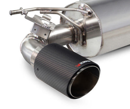 Scorpion Valved Axle-Back/Back Box Exhaust for BMW 1 Series M140i F20/F21 (2018-on GPF/PPF) — OEM Flap Control, 80mm Bore, Ascari 100mm Tips — Rear Silencer/Muffler Upgrade — SBMS082CF