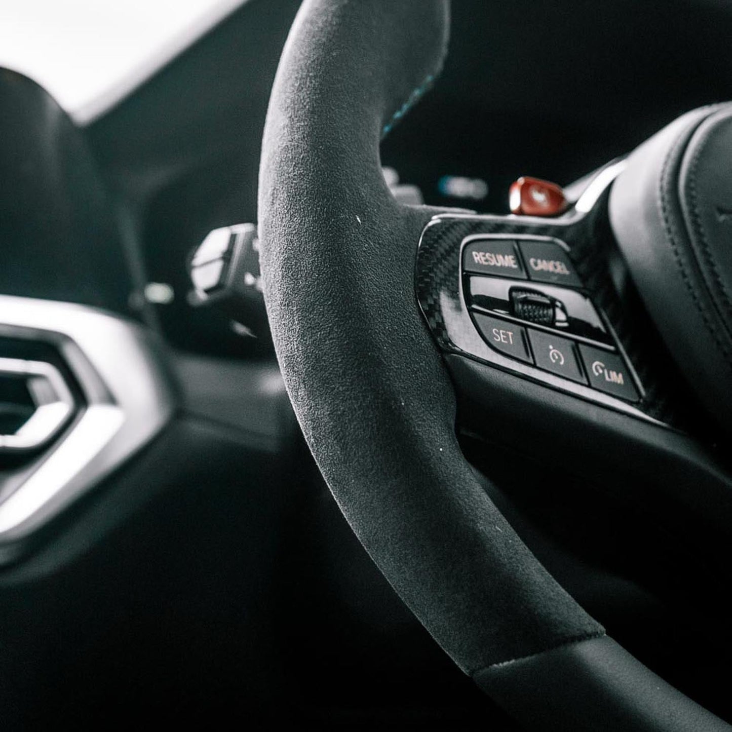 SHFT BMW G8X Round Steering Wheel In Alcantara & Leather (G80 M3, G82 M4 & G87 M2)