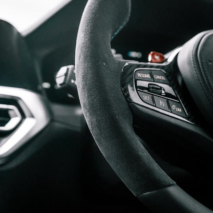 SHFT BMW G8X Round Steering Wheel In Alcantara & Leather (G80 M3, G82 M4 & G87 M2)