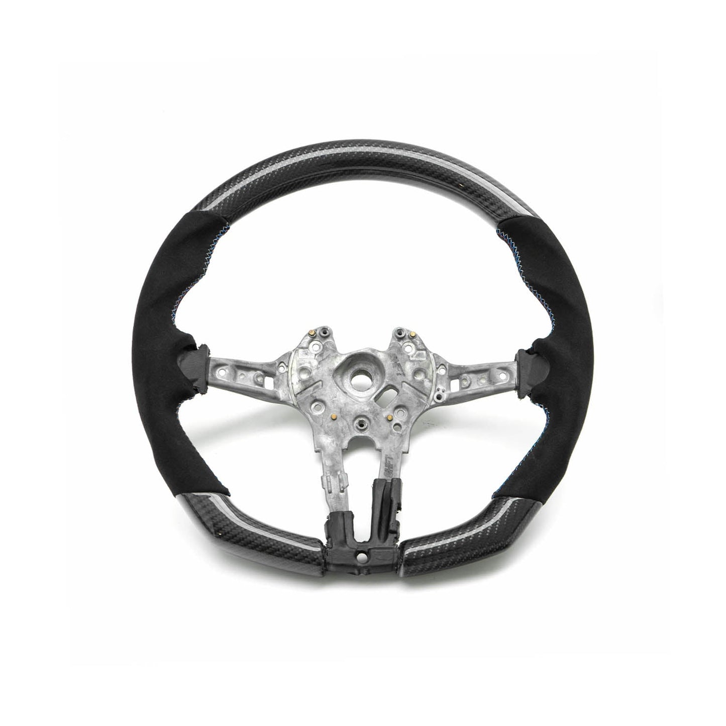 SHFT BMW F Series Flat Bottom Steering Wheel In Gloss Carbon Fibre & Alcantara