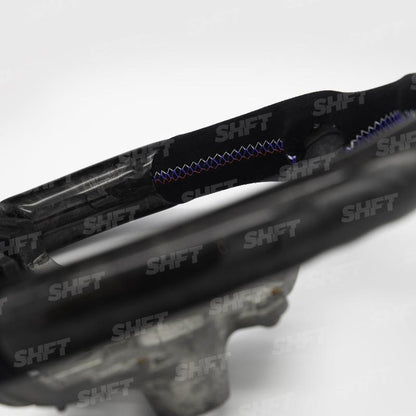 SHFT BMW F Series Flat Bottom Steering Wheel In Gloss Forged Carbon Fibre & Alcantara