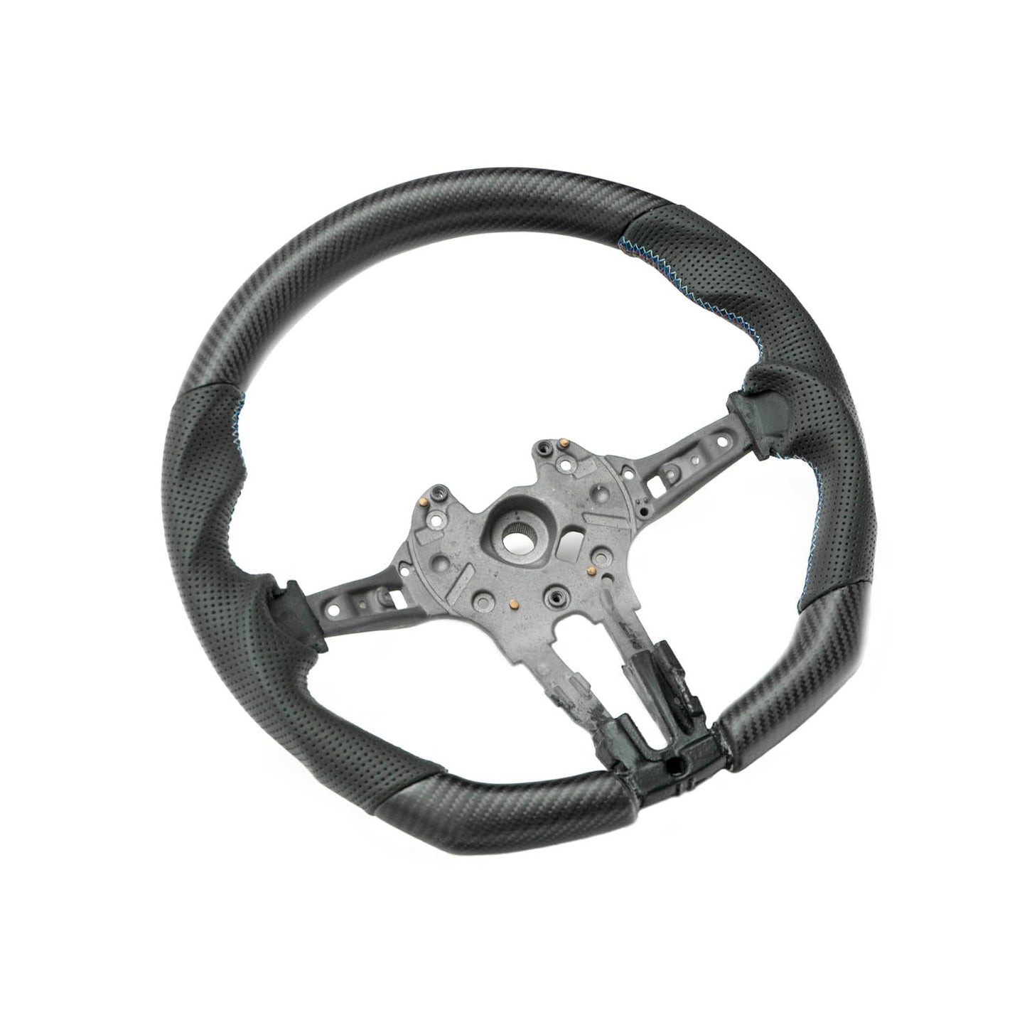 SHFT BMW F Series Flat Bottom Steering Wheel In Matte Carbon & Perforated Leather