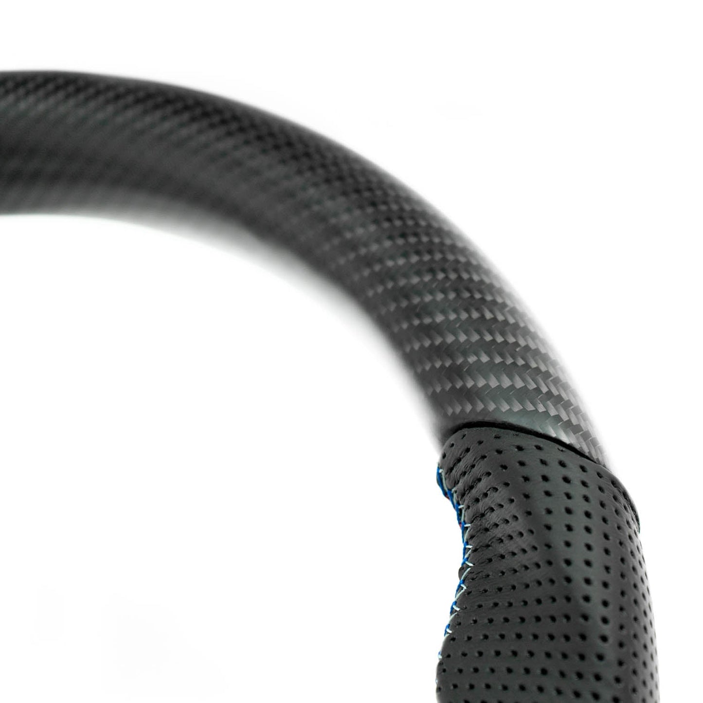 SHFT BMW F Series Flat Bottom Steering Wheel In Matte Carbon & Perforated Leather