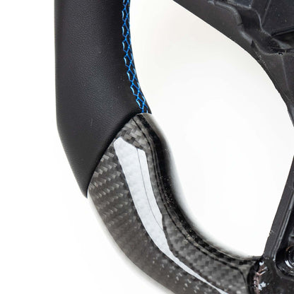 SHFT BMW G8X Flat Bottom Steering Wheel In Gloss Carbon Fibre & Leather (G80 M3, G82 M4 & G87 M2)