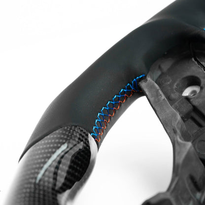 SHFT BMW G8X Flat Bottom Steering Wheel In Gloss Carbon Fibre & Leather With LED Display (G80 M3, G82 M4 & G87 M2)