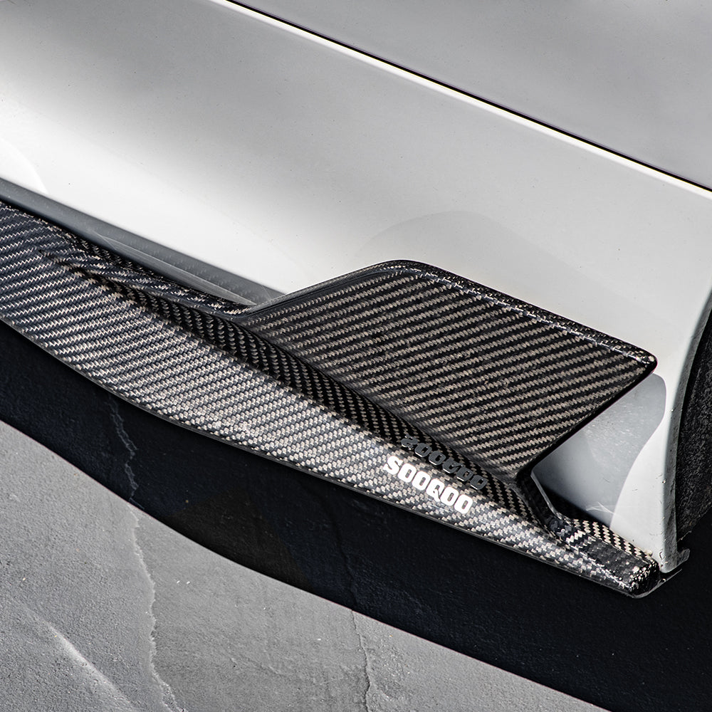 SooQoo BMW F93 M8 Gran Coupe Side Skirts In Gloss Carbon Fibre