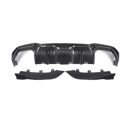 SooQoo BMW G22 G23 4 Series Rear Diffuser In Gloss Carbon Fibre