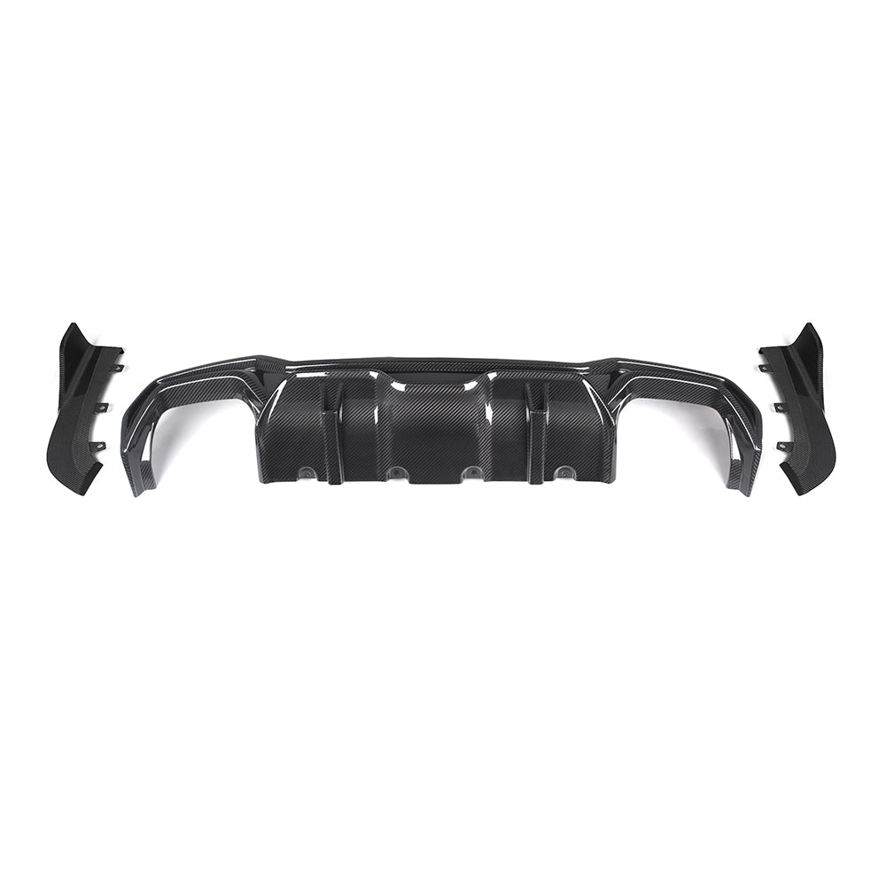 SooQoo BMW G22 G23 4 Series Rear Diffuser In Gloss Carbon Fibre