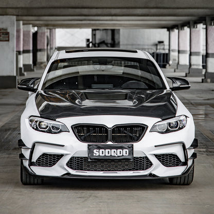 SooQoo BMW F87 M2 Front Canards In Gloss Carbon Fibre